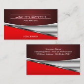 Carte De Visite Arrière - plan industriel de métaux rouges (Devant / Derrière)