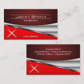 Carte De Visite Arrière - plan industriel de métaux rouges | Wrenc (Devant / Derrière)