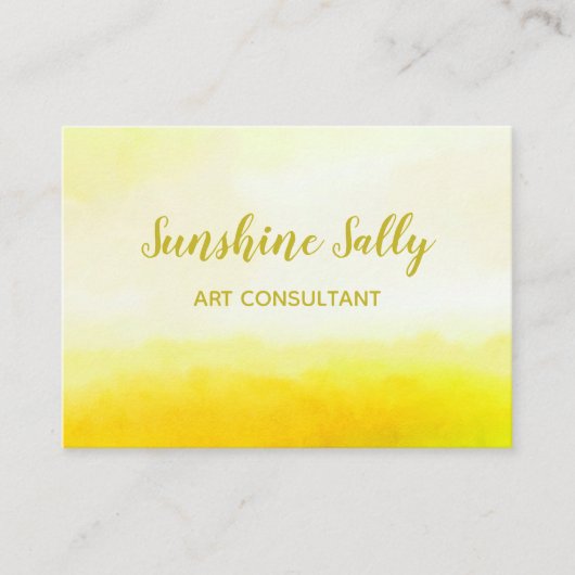 Carte De Visite Arrière - plan jaune chic minable de lavage (Devant)