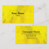 Carte De Visite Arrière - plan jaune d'art (Devant / Derrière)