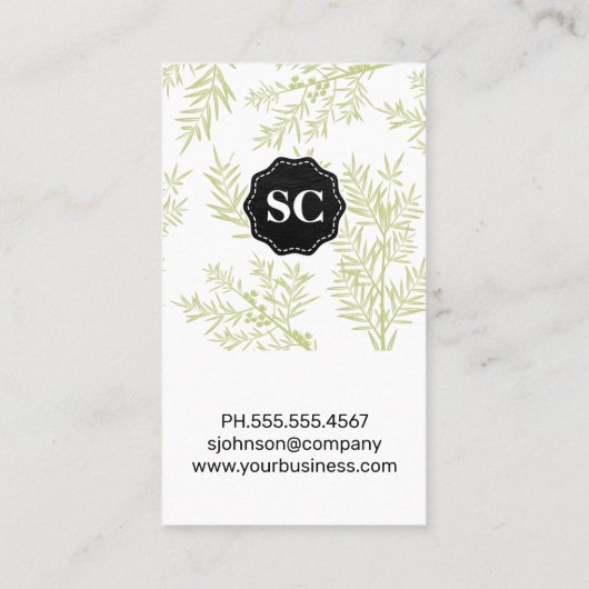 Carte De Visite Arrière - plan Juniper Branches (Dos)