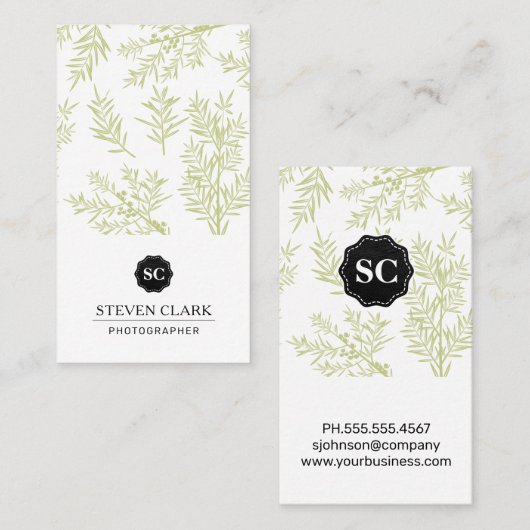 Carte De Visite Arrière - plan Juniper Branches (Devant / Derrière)