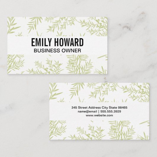 Carte De Visite Arrière - plan Juniper Branches (Devant / Derrière)