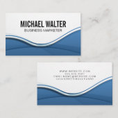 Carte De Visite Arrière - plan Lignes bleues Abstraites (Devant / Derrière)