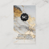 Carte De Visite Arrière - plan Marbre blanc d'or | Lux (Dos)