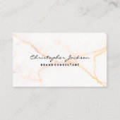 Carte De Visite Arrière - plan Marbre blanc Orange (Devant)