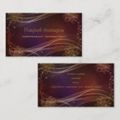 Carte De Visite Arrière - plan Maroon fantaisie avec accents Wispy (Devant / Derrière)