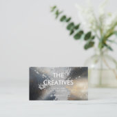 Carte De Visite Arrière - plan métallique | Brossé expressif (Debout devant)