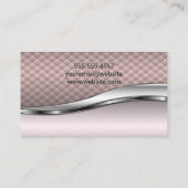 Carte De Visite Arrière - plan métallique carrelage rose (Dos)