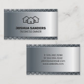 Carte De Visite Arrière - plan métallique | Icône Maisons (Devant / Derrière)