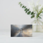 Carte De Visite Arrière - plan métallique | Monogramme (Debout devant)