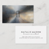 Carte De Visite Arrière - plan métallique | Monogramme (Devant / Derrière)