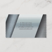 Carte De Visite Arrière - plan métallique | Motif de perforation (Dos)