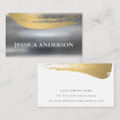 Carte De Visite Arrière - plan métallique | Or brossé (Devant / Derrière)
