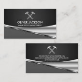 Carte De Visite Arrière - plan métallique | Outils de marteau (Devant / Derrière)