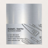 Carte De Visite Arrière - plan métallique | Outils industriels (Extérieur déplié)