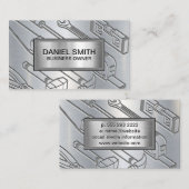 Carte De Visite Arrière - plan métallique | Outils industriels gra (Devant / Derrière)