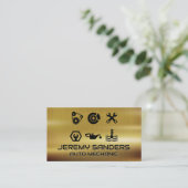 Carte De Visite Arrière - plan métallique | Outils mécaniques (Debout devant)