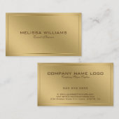 Carte De Visite Arrière - plan métallique simple or moderne (Devant / Derrière)