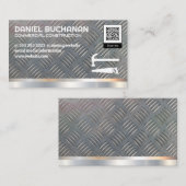 Carte De Visite Arrière - plan métallique | Vis marteau | Code QR (Devant / Derrière)