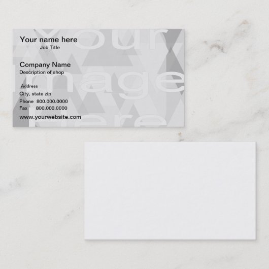 Carte De Visite Arrière - plan modèle photo (Devant / Derrière)