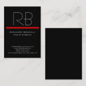 Carte de visite arrière - plan moderne Black chubb (Devant / Derrière)