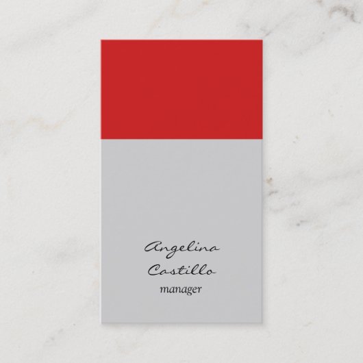 Carte De Visite Arrière - plan moderne élégant rouge rayure gris c (Devant)