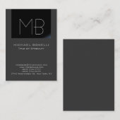 Carte de visite arrière - plan moderne gris tendan (Devant / Derrière)