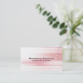 Carte De Visite Arrière - plan moderne moderne moderne rose (Debout devant)