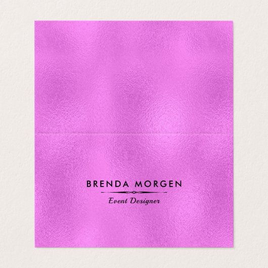 Carte De Visite Arrière - plan moderne rose chaud chatoyant (Extérieur déplié)
