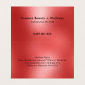 Carte De Visite Arrière - plan moderne rouge chatoyant (Intérieur déplié)