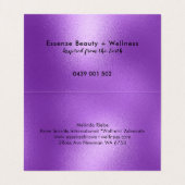 Carte De Visite Arrière - plan moderne violet chatoyant (Intérieur déplié)
