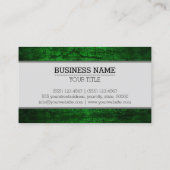 Carte De Visite Arrière - plan Monogram Green Grunge #2 (Dos)