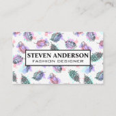 Carte De Visite Arrière - plan Motif Boho Feather (Devant)