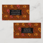 Carte De Visite Arrière - plan Motif Paisley (Devant / Derrière)
