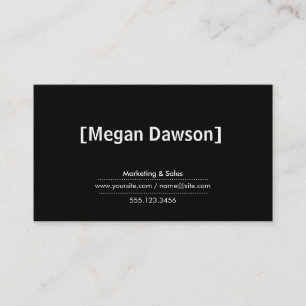 Carte De Visite Arrière - plan noir