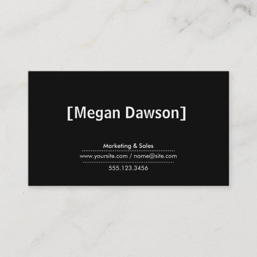 Carte De Visite Arrière - plan noir (Devant)