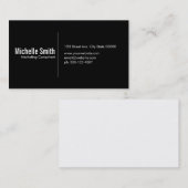 Carte De Visite Arrière - plan noir avec ligne Divider (Devant / Derrière)