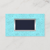 Carte De Visite Arrière - plan noir blanc | Argent métallique (Dos)