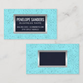 Carte De Visite Arrière - plan noir blanc | Argent métallique (Devant / Derrière)