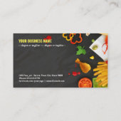 Carte De Visite arrière - plan noir de restauration rapide (Dos)