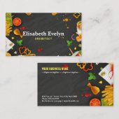 Carte De Visite arrière - plan noir de restauration rapide (Devant / Derrière)