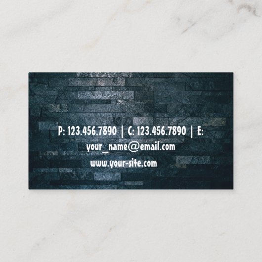 Carte de visite arrière - plan noir élégant (Dos)