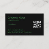 Carte De Visite Arrière - plan noir Fleur verte (Dos)