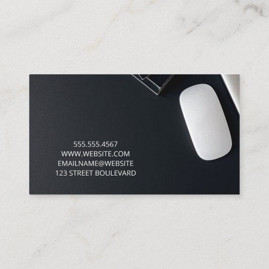 Carte De Visite Arrière - plan noir | Office Space Electronics (Dos)