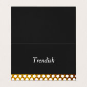 Carte De Visite Arrière - plan noir Pois d'or (Extérieur déplié)