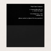 Carte De Visite Arrière - plan noir Pois d'or (Intérieur déplié)