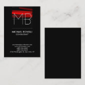 Carte de visite arrière - plan noir rayé rouge Chu (Devant / Derrière)