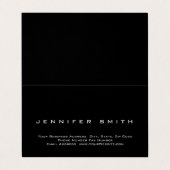 Carte De Visite Arrière - plan noir taille standard (Extérieur déplié)