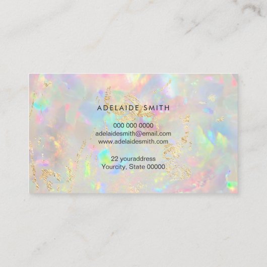carte de visite arrière - plan opal (Dos)